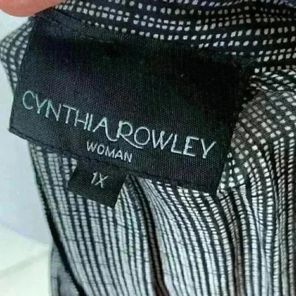 Cynthia Rowley top size 1X striped 3/4 sleeve - Picture 8 of 8